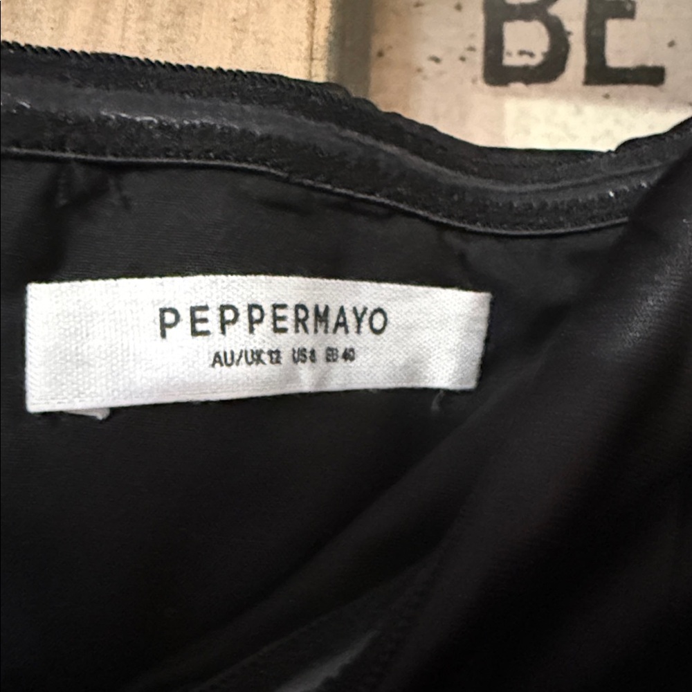 Peppermayo Elegant Black Bow Cutout Dress in Size 8 - Picture 4 of 6